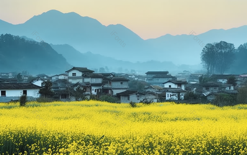 黄色油菜花婺源自然风光,高清,摄影图,摄影图片,图片大全,摄影图免费下载